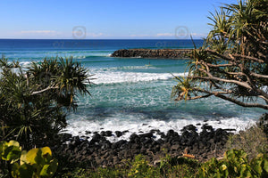 Photograph of a paddleboarder at Burleigh Heads, Gold Coast QLD