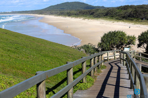 Looking south from the boardwalk at the top of Norries Head at Cabarita