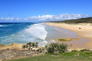 Perfect sunny day at Point Lookout main beach on North Stradbroke Island in Queensland