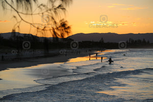 Photograph of a nice sunset at Belongil Beach at Byron Bay on the NSW north coast.