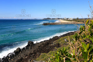 A photograph of Tallebudgera Creek taken from Burleigh Head National Park on the Gold Coast of QLD.