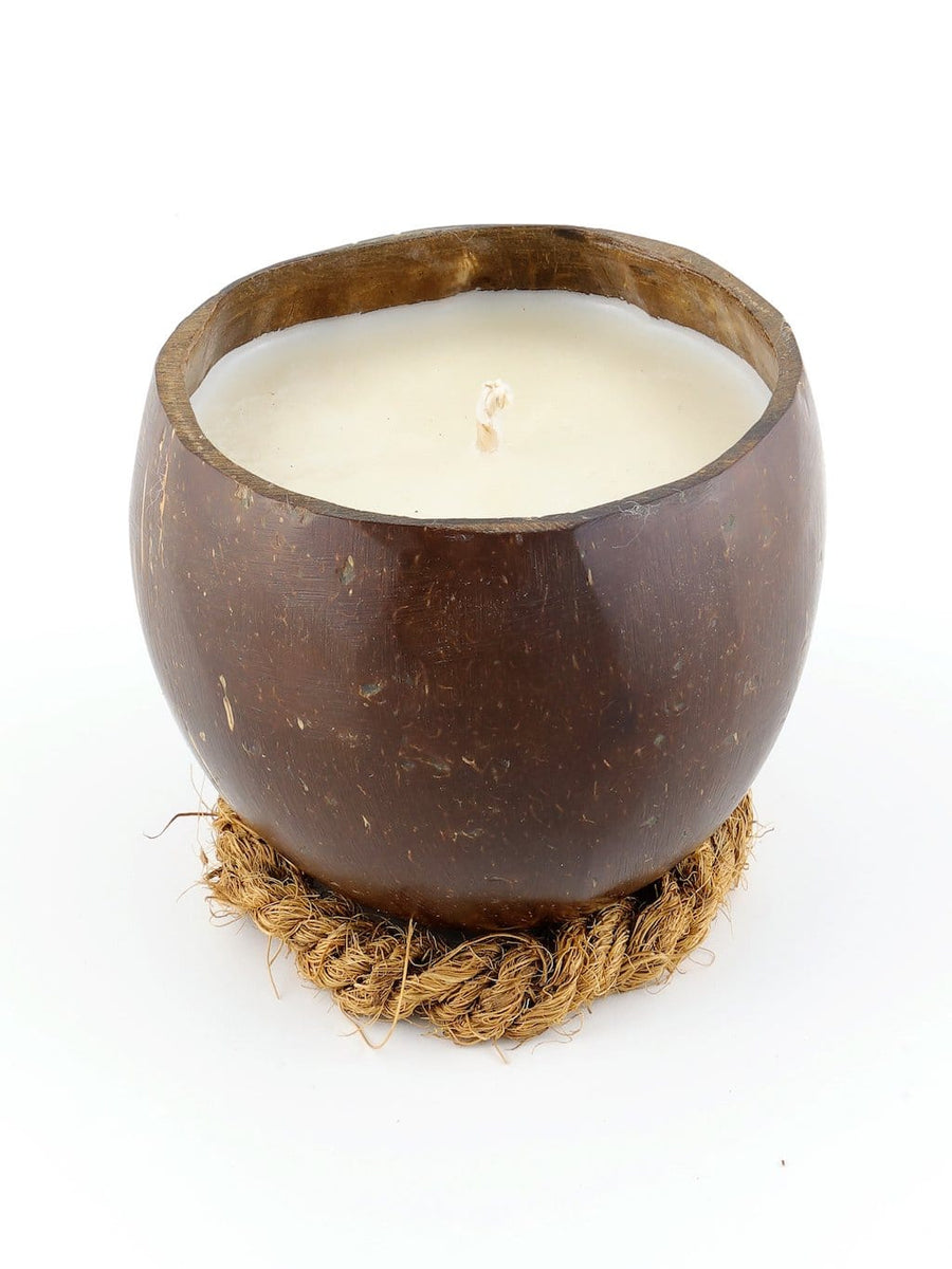 Coconut shell soy candles