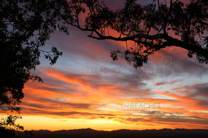 A photograph of an amazing and colourful sunset lighting up the sky at Tamworth in country NSW.