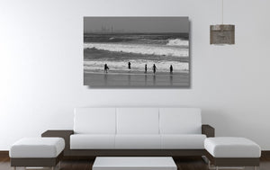 An acrylic print of Kirra Beach on the Gold Coast, QLD hanging in a lounge room setting